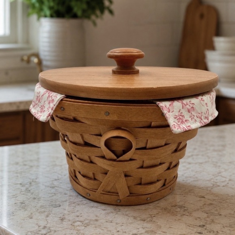 Longaberger 2007 Horizon of Hope Basket Wood Lid Liner Protector Wall Mount 21